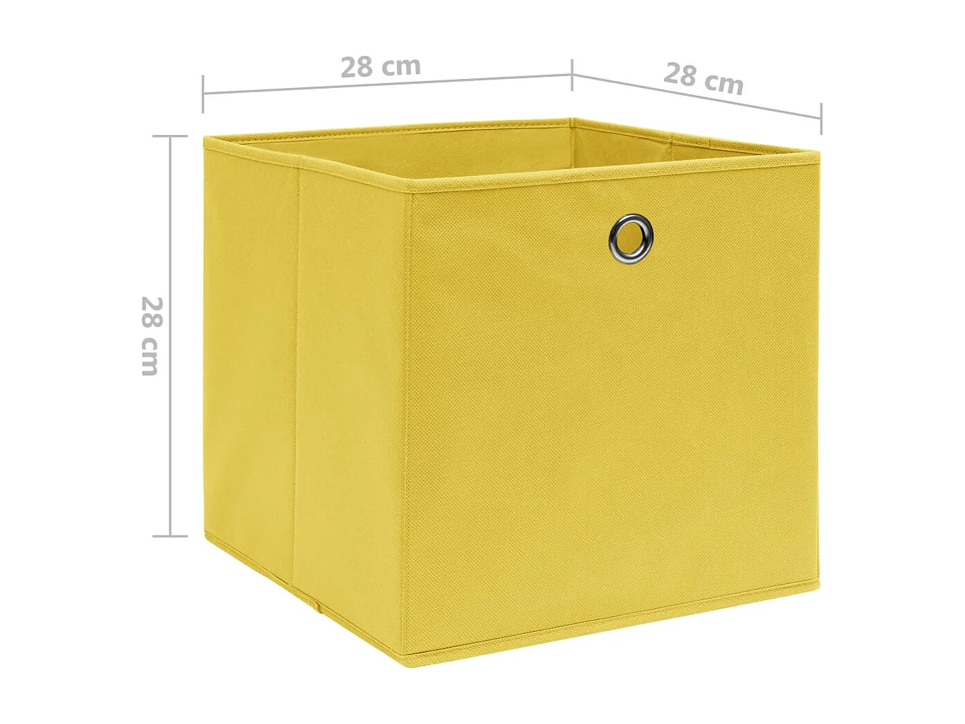 Scatole portaoggetti 10 pezzi Tessuto non tessuto 28x28x28 cm Giallo