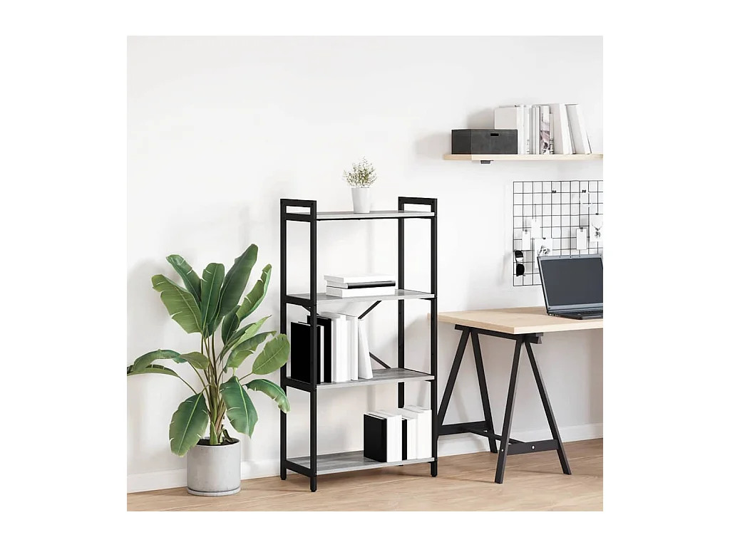 Bücherregal Sonoma, Grau, 60 x 30 x 118 cm, Holzwerkstoff
