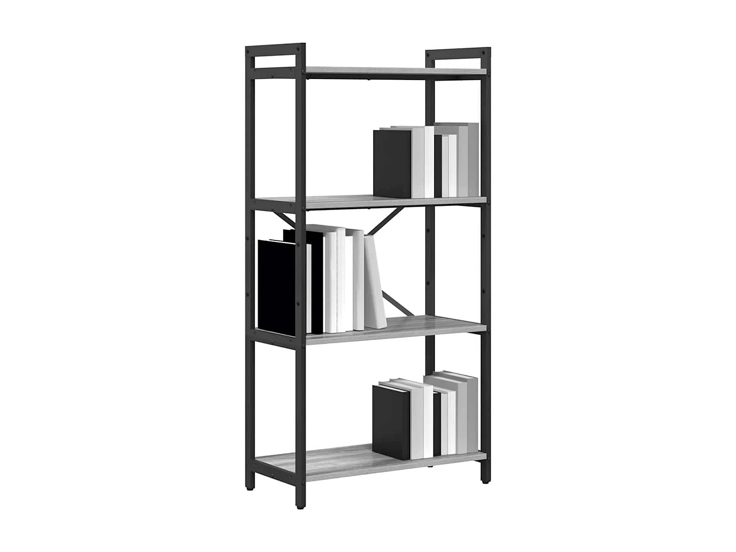 Libreria Sonoma Grey 60 x 30 x 118 cm in legno ingegnerizzato