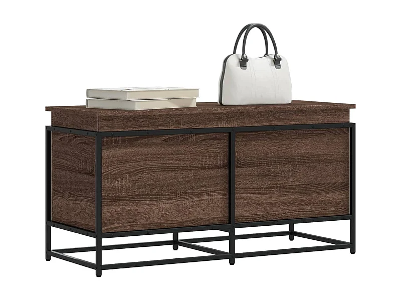 Opbergdoos met deksel van eikenbruin bewerkt hout