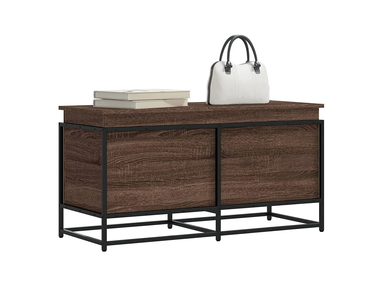 Boîte de rangement avec couvercle chêne marron bois ingénierie