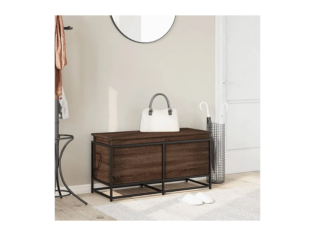 Boîte de rangement avec couvercle chêne marron bois ingénierie