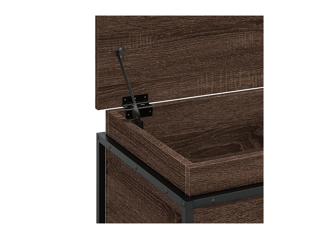 Boîte de rangement avec couvercle chêne marron bois ingénierie