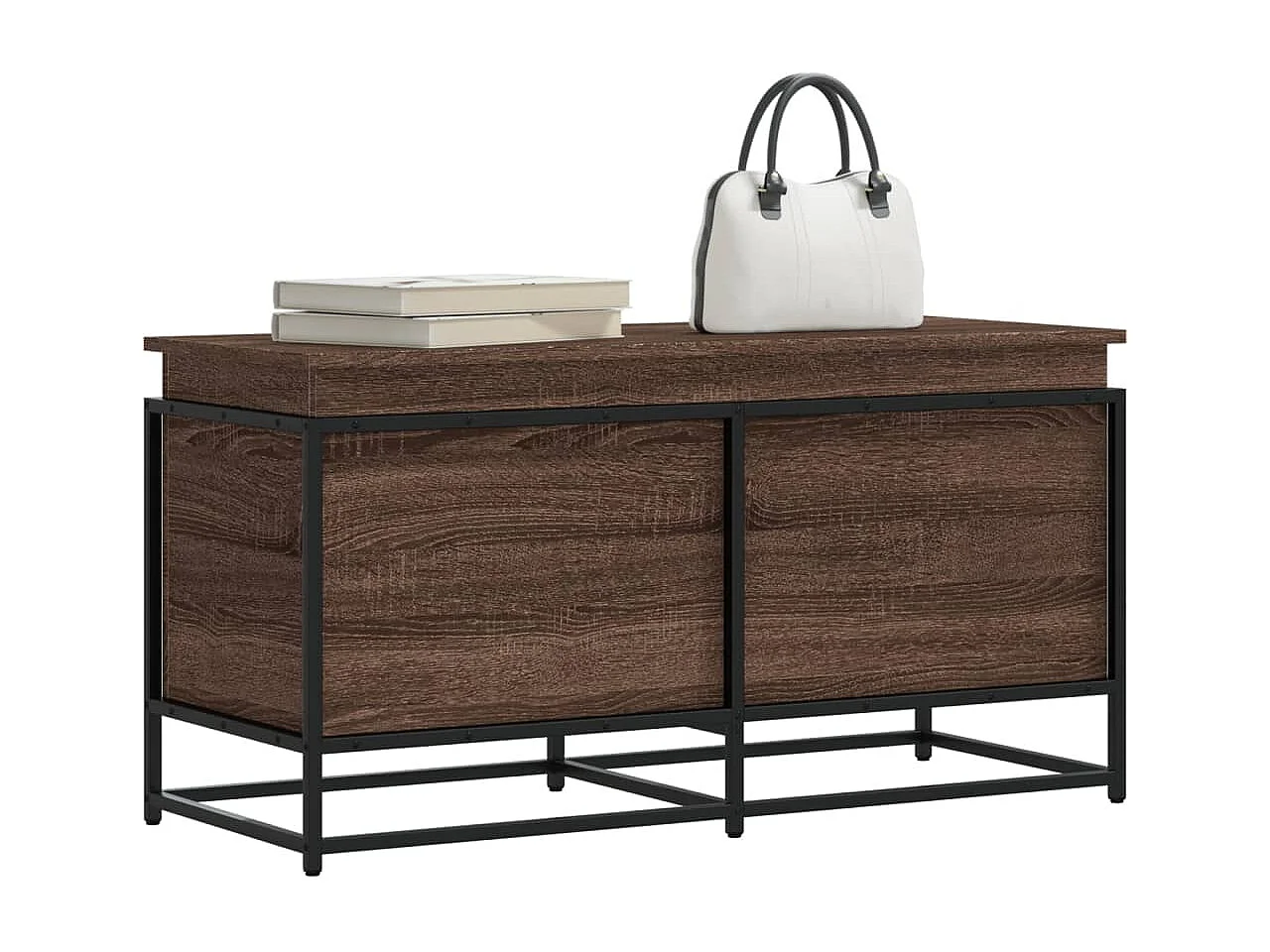 Boîte de rangement avec couvercle chêne marron bois ingénierie