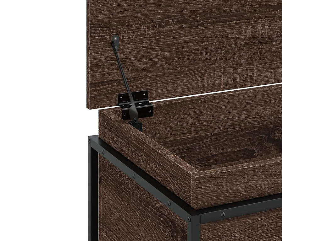 Boîte de rangement avec couvercle chêne marron bois ingénierie