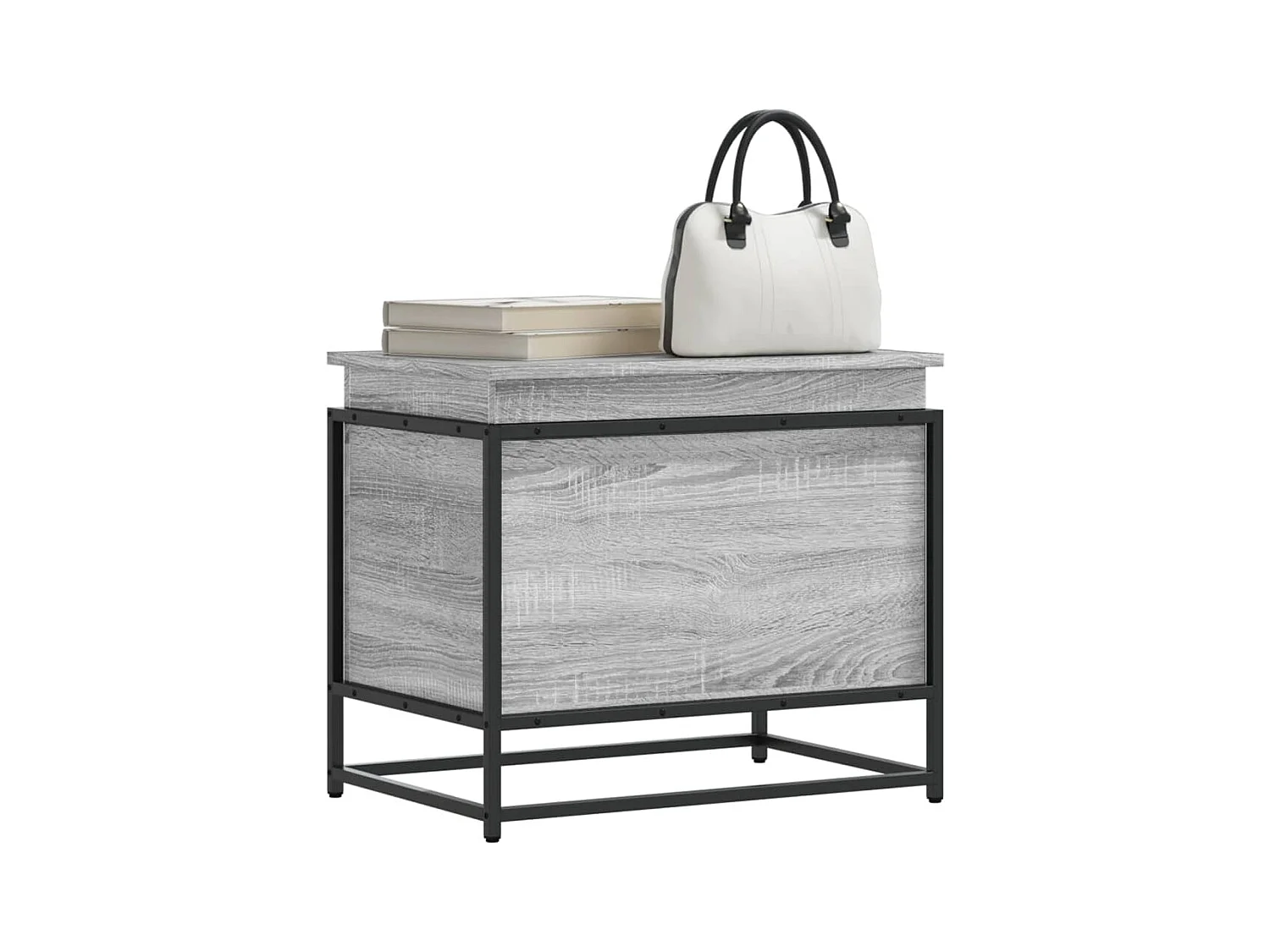 Boîte de rangement avec couvercle sonoma gris bois d'ingénierie