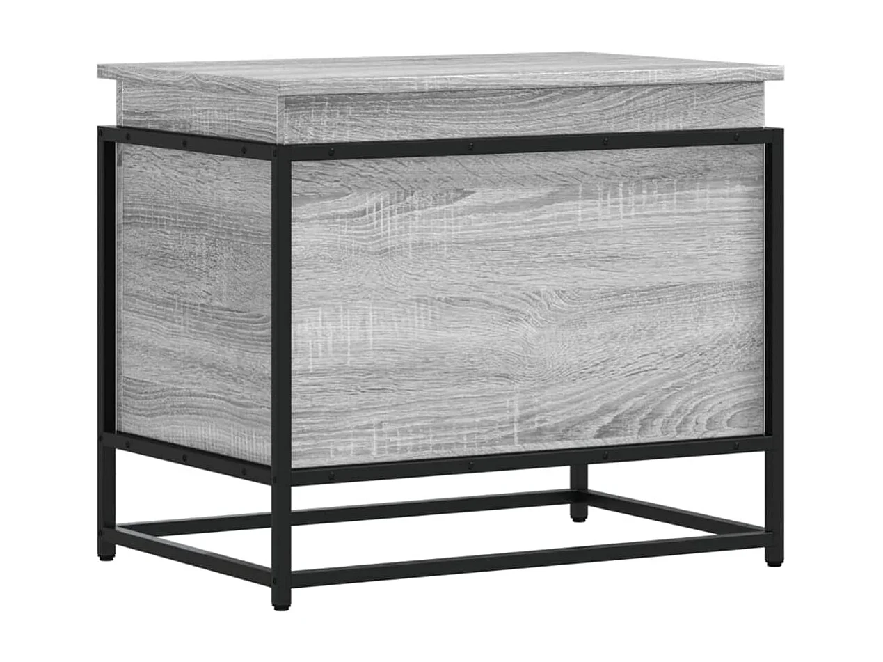 Boîte de rangement avec couvercle sonoma gris bois d'ingénierie