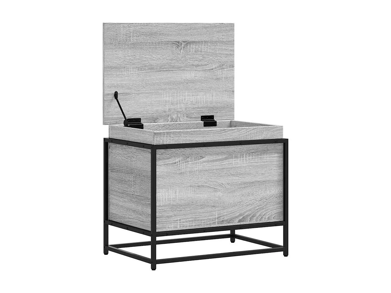 Boîte de rangement avec couvercle sonoma gris bois d'ingénierie