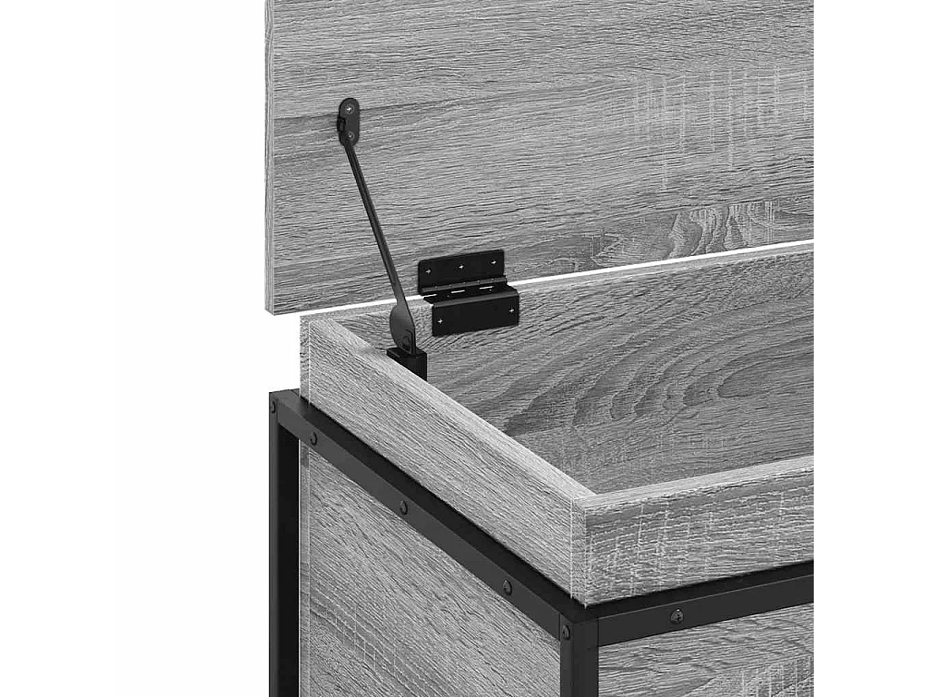 Boîte de rangement avec couvercle sonoma gris bois d'ingénierie