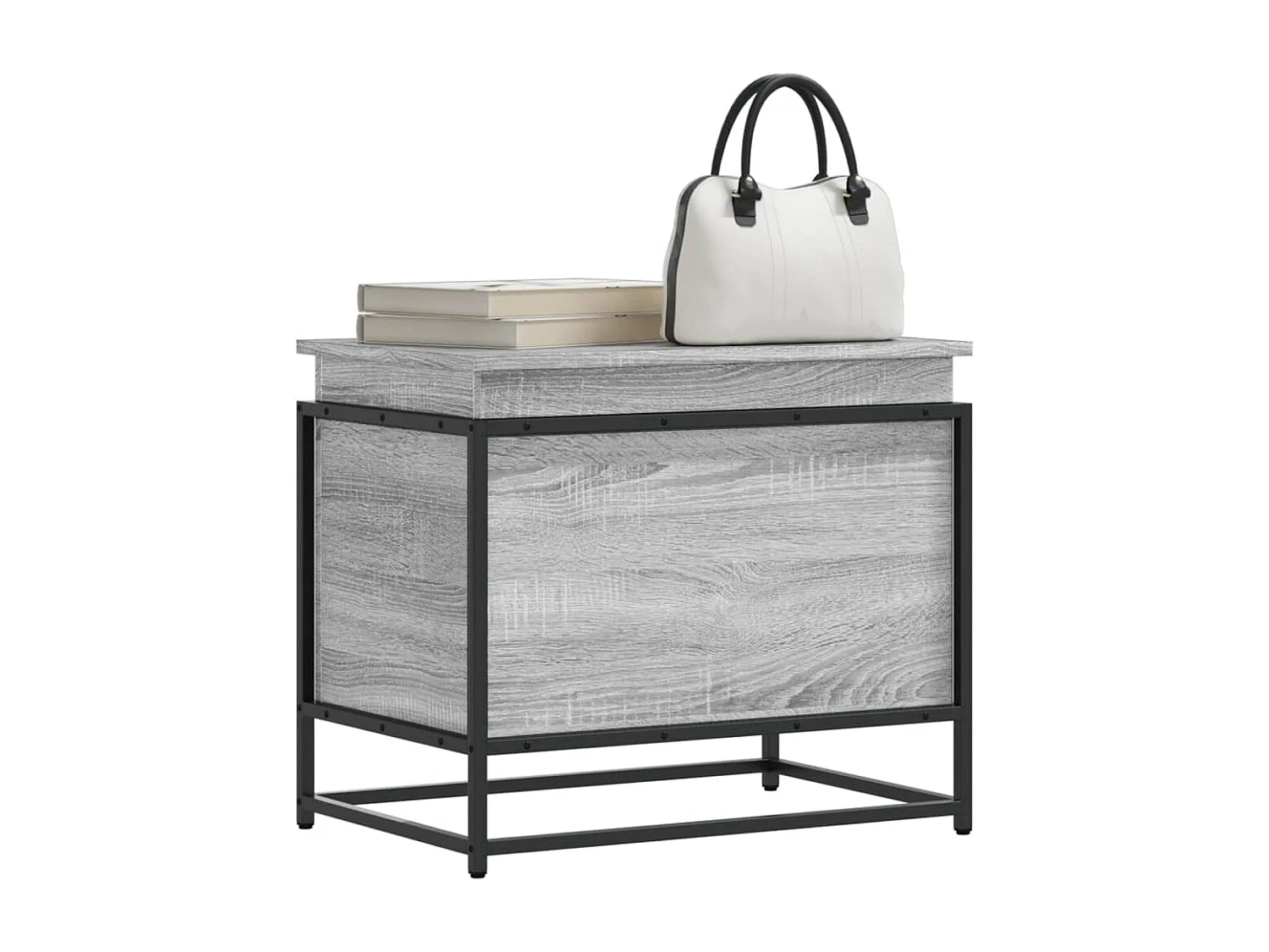 Boîte de rangement avec couvercle sonoma gris bois d'ingénierie