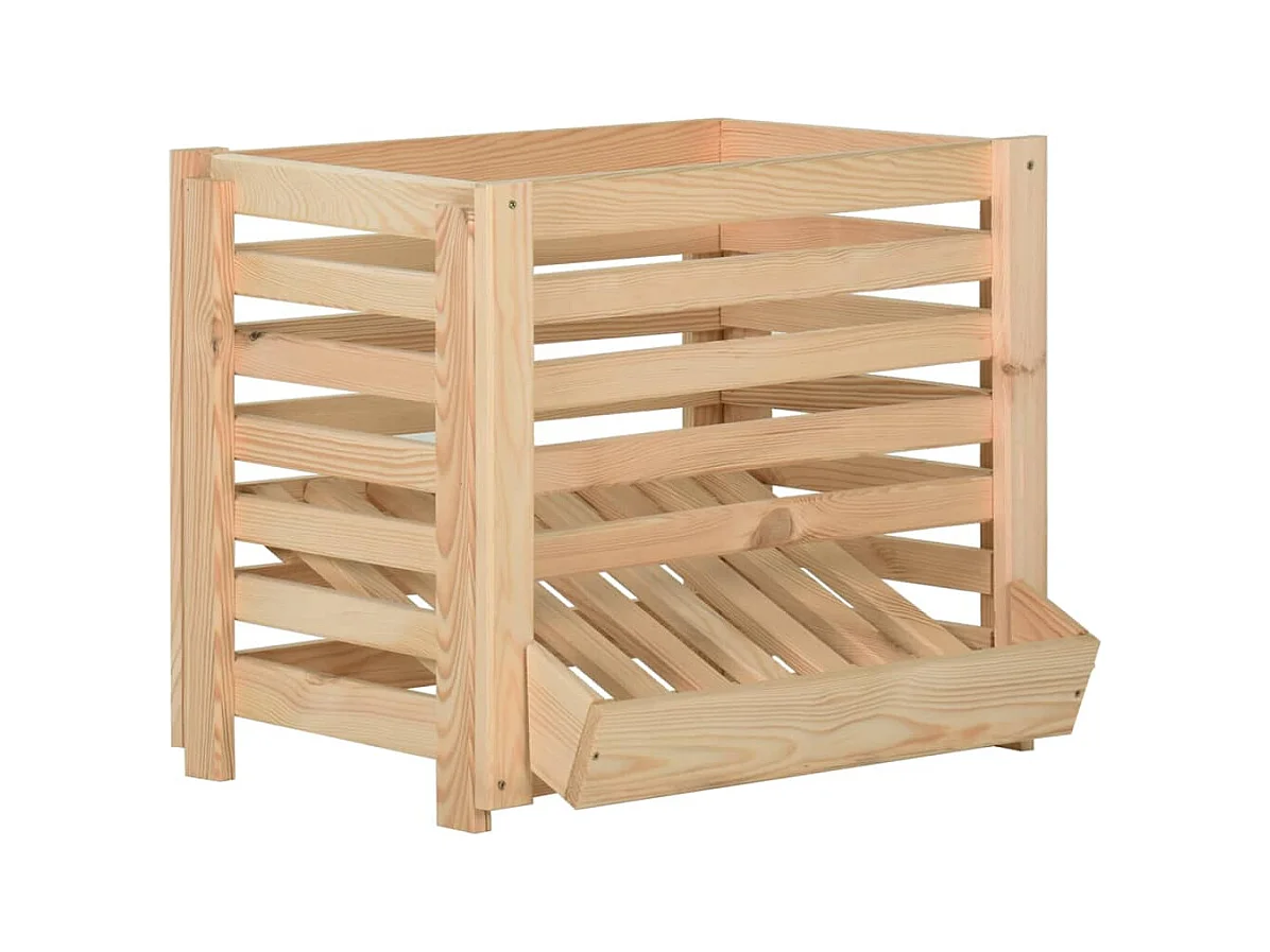 Boîte à pommes de terre 60x40x50 cm Bois de pin solide