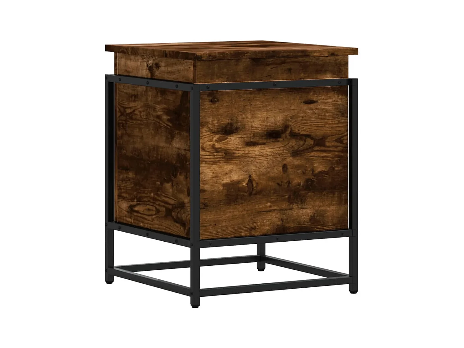 Boîte de rangement avec couvercle chêne fumé bois d'ingénierie