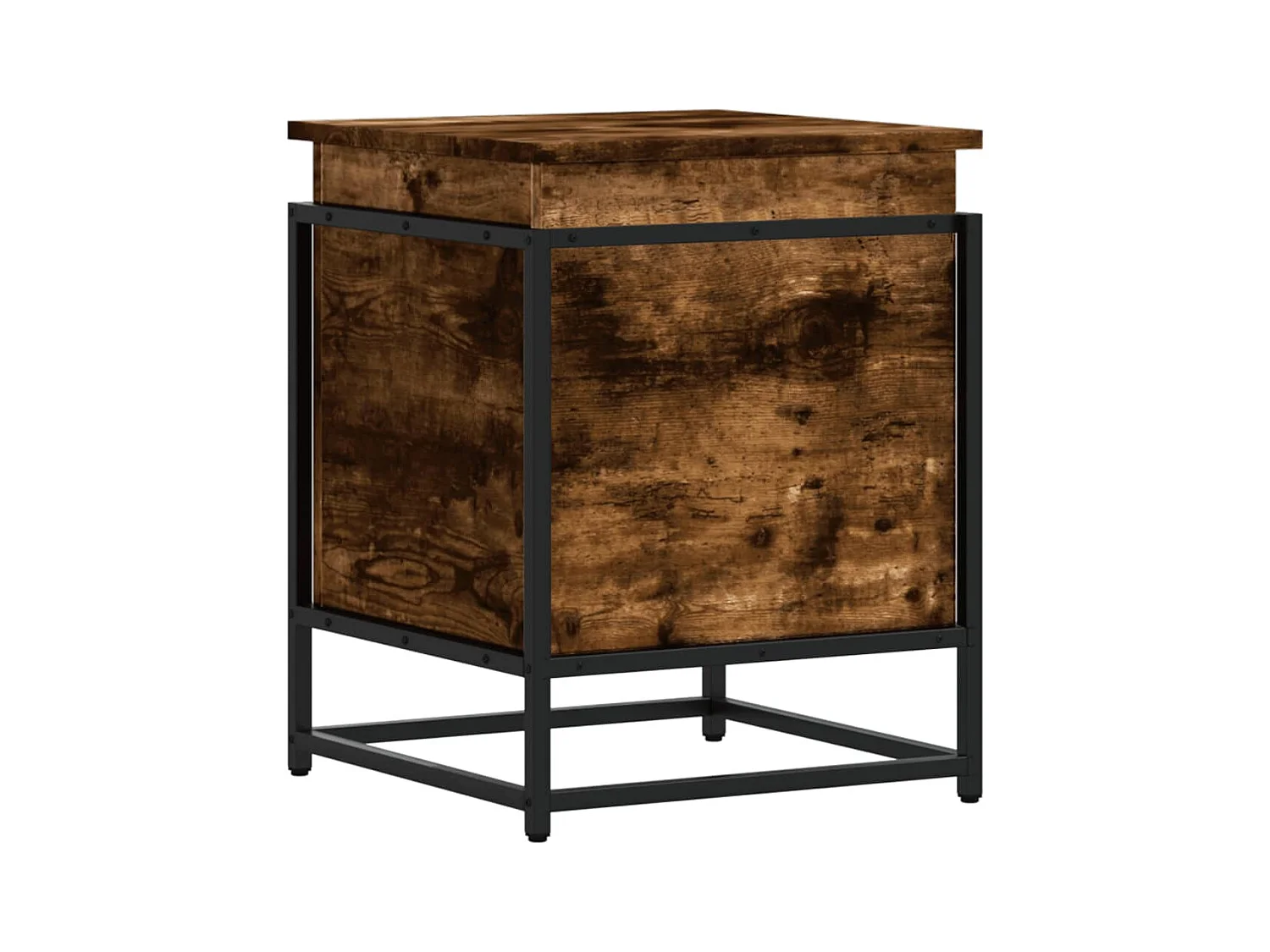 Boîte de rangement avec couvercle chêne fumé bois d'ingénierie