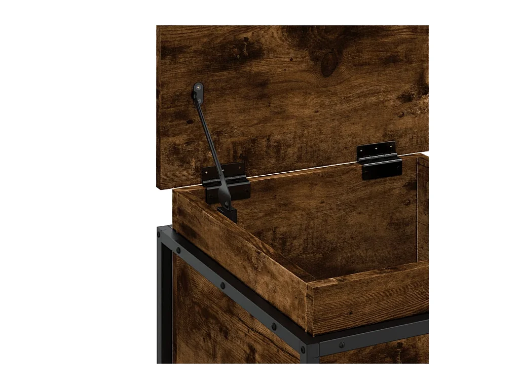 Boîte de rangement avec couvercle chêne fumé bois d'ingénierie