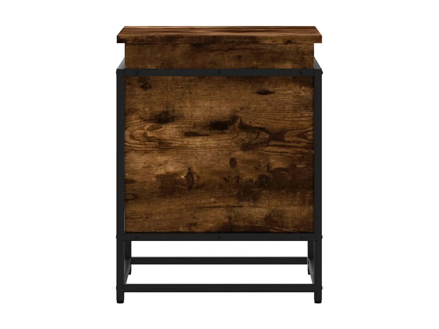 Boîte de rangement avec couvercle chêne fumé bois d'ingénierie