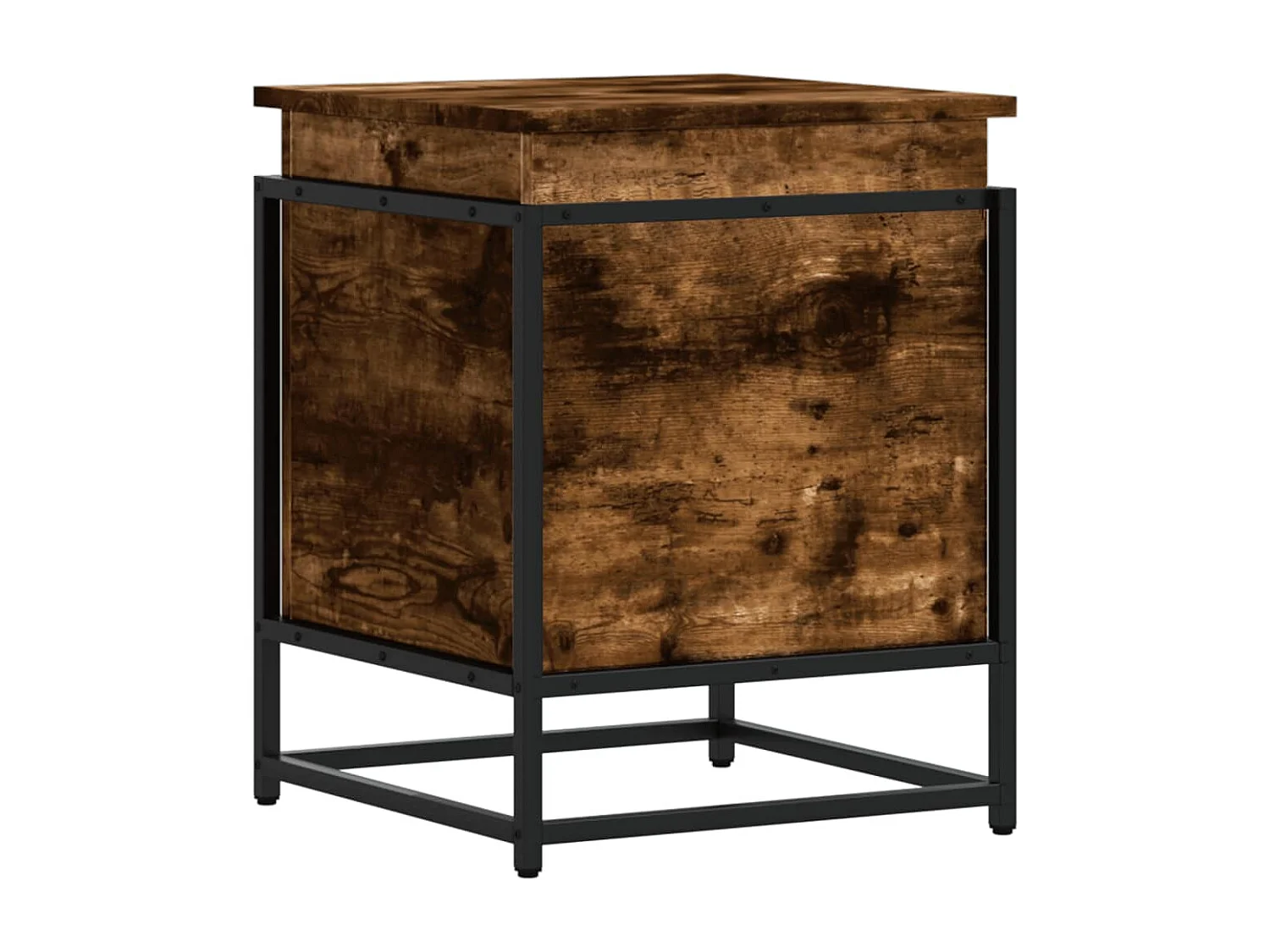 Boîte de rangement avec couvercle chêne fumé bois d'ingénierie