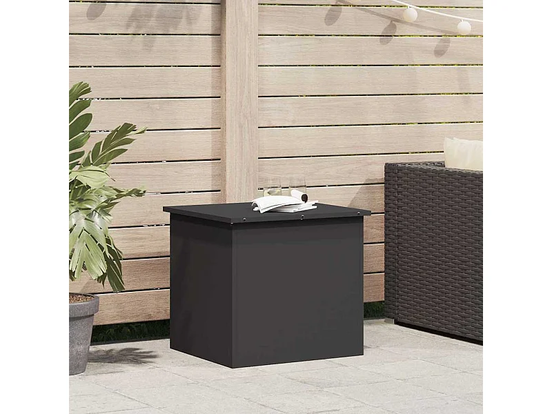 Zwarte opbergbox voor buiten 55 x 50,5 x 50 cm