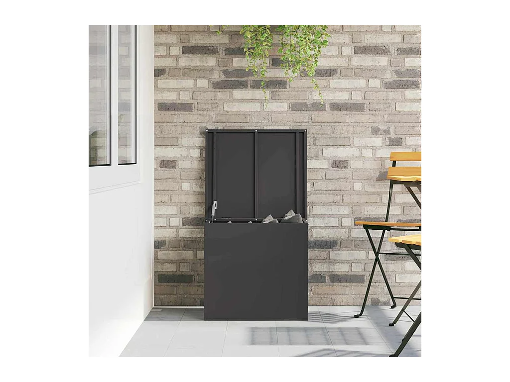 Boîte de Rangement Extérieure Noir 55 x 50.5 x 50 cm