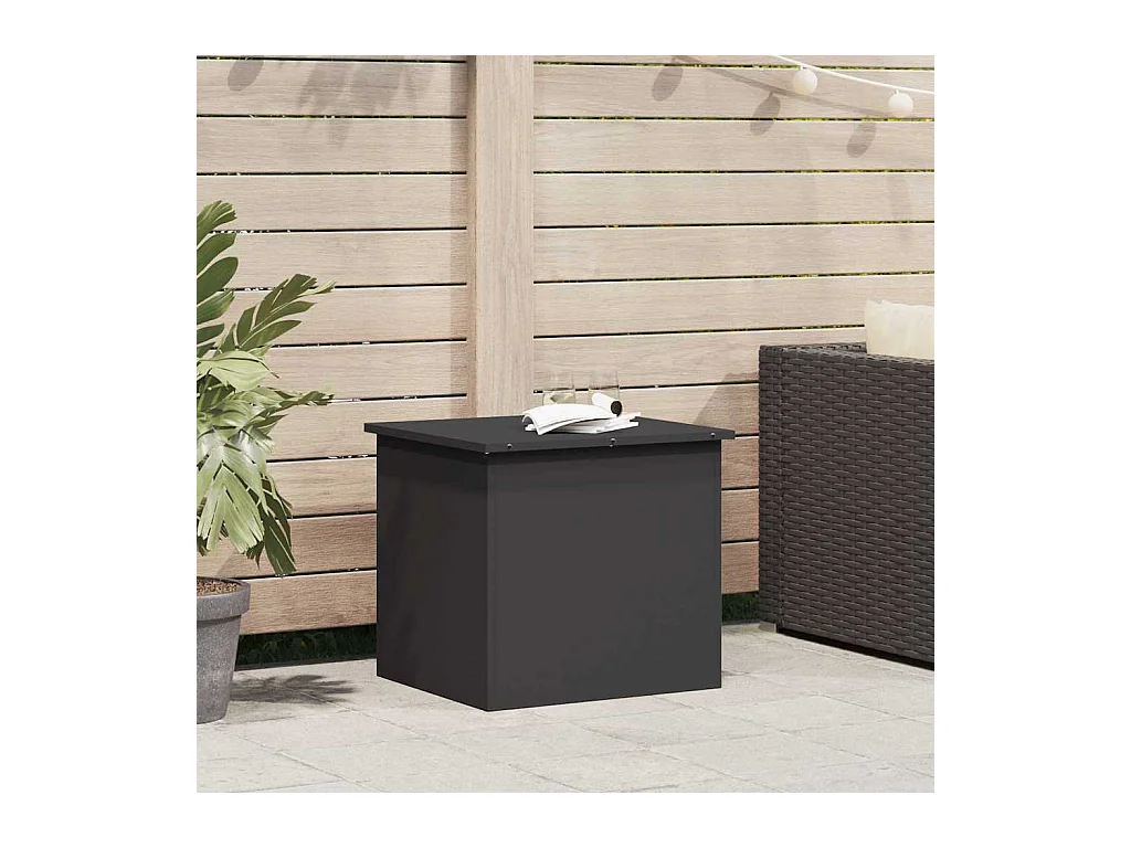 Boîte de Rangement Extérieure Noir 55 x 50.5 x 50 cm