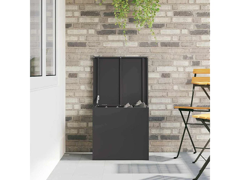 Boîte de Rangement Extérieure Noir 55 x 50.5 x 50 cm