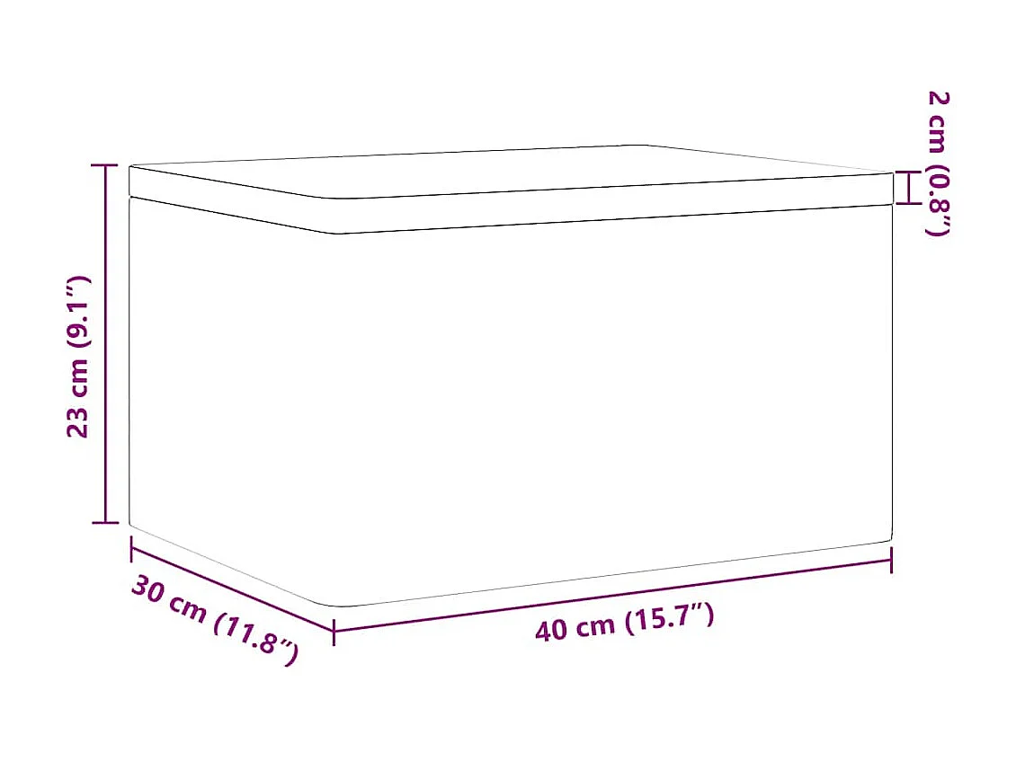 Boîte en bois avec couvercle 40x30x23 cm bois de pin massif