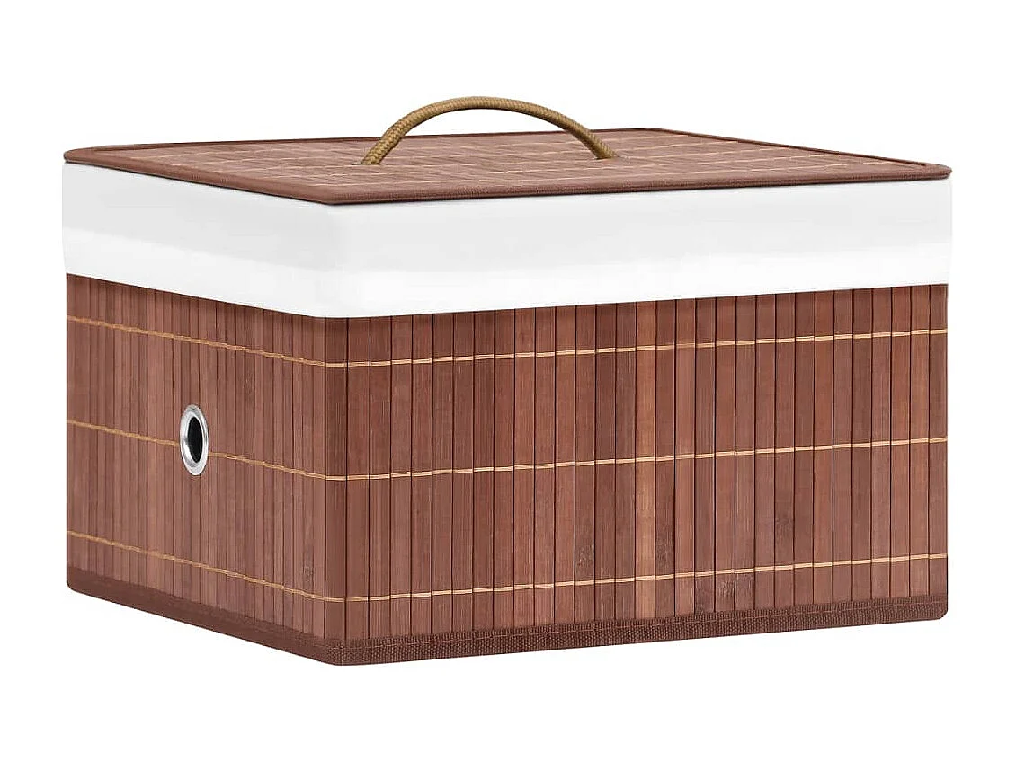 Boîtes de rangement en bambou 4 pcs Marron