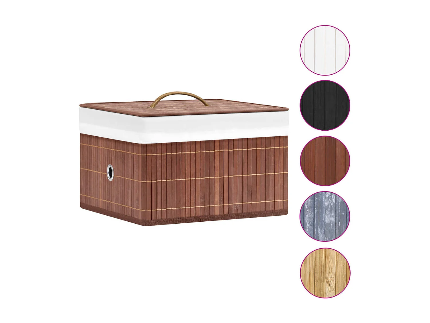 Boîtes de rangement en bambou 4 pcs Marron