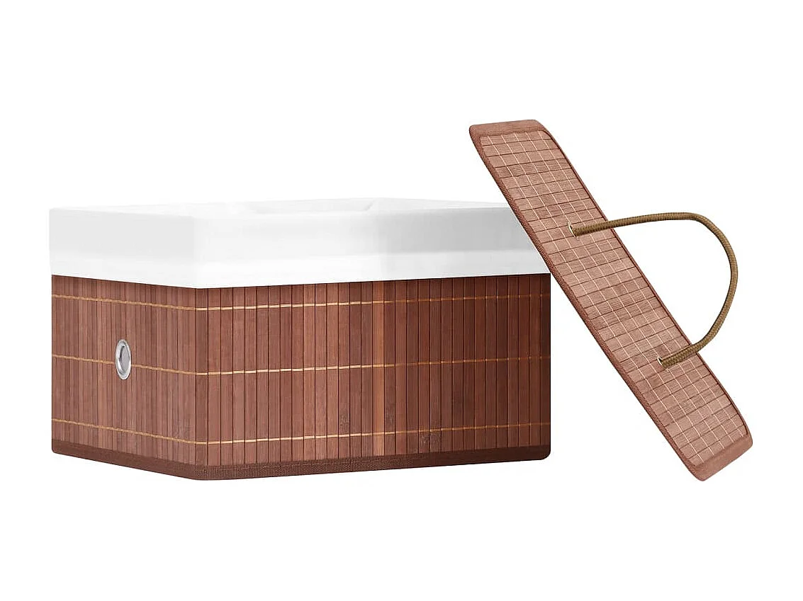 Boîtes de rangement en bambou 4 pcs Marron