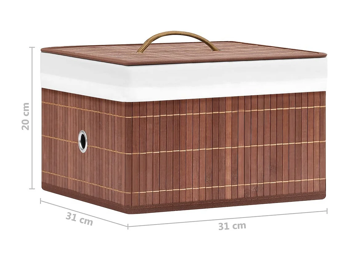 Boîtes de rangement en bambou 4 pcs Marron