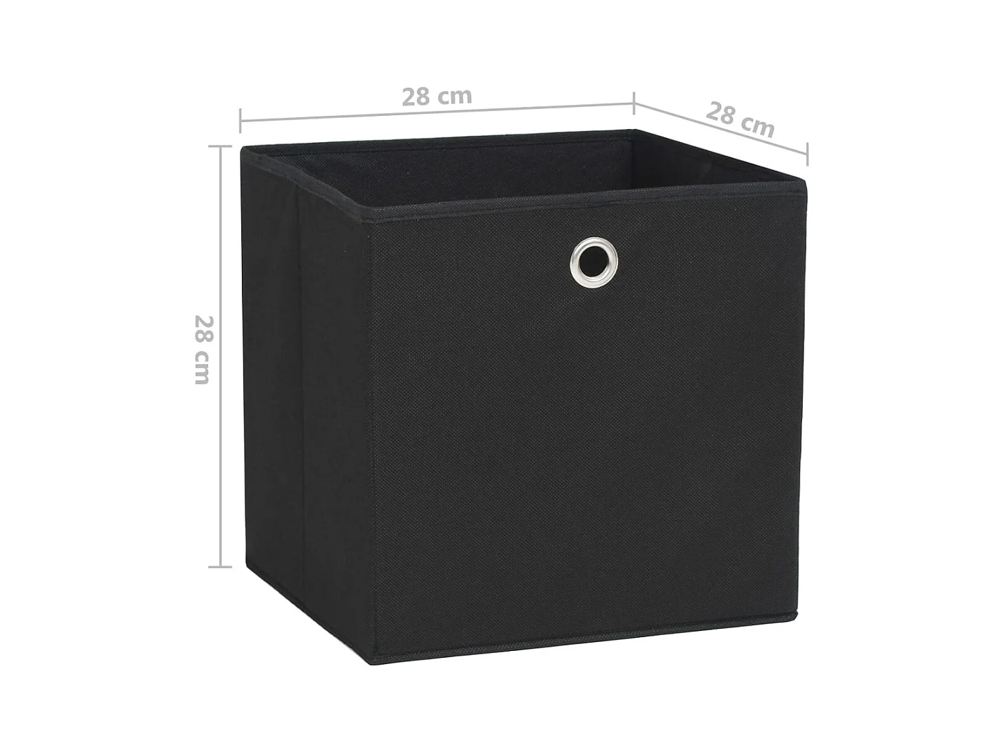 Boîtes de rangement 10 pcs Tissu intissé 28x28x28 cm Noir