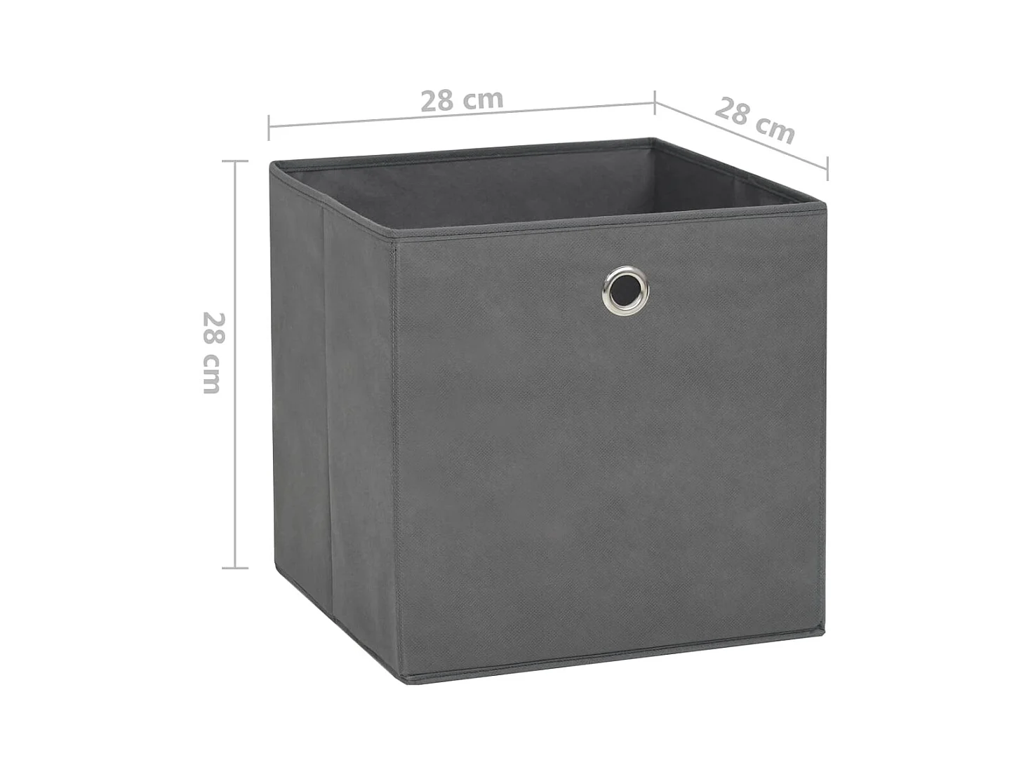 Boîtes de rangement 10 pcs Tissu intissé 28x28x28 cm Gris