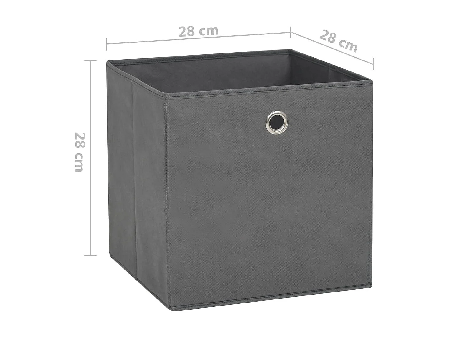 Boîtes de rangement 10 pcs Tissu intissé 28x28x28 cm Gris