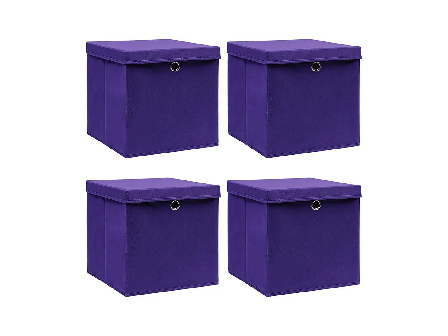 Boîtes de rangement avec couvercles 4 pcs 28x28x28 cm Violet