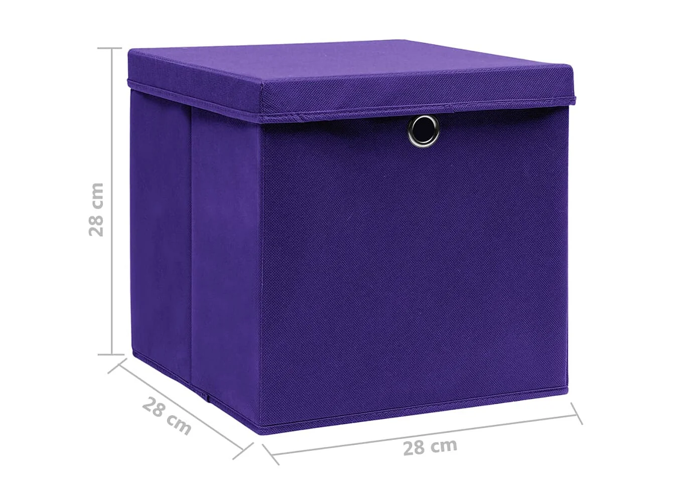 Boîtes de rangement avec couvercles 4 pcs 28x28x28 cm Violet