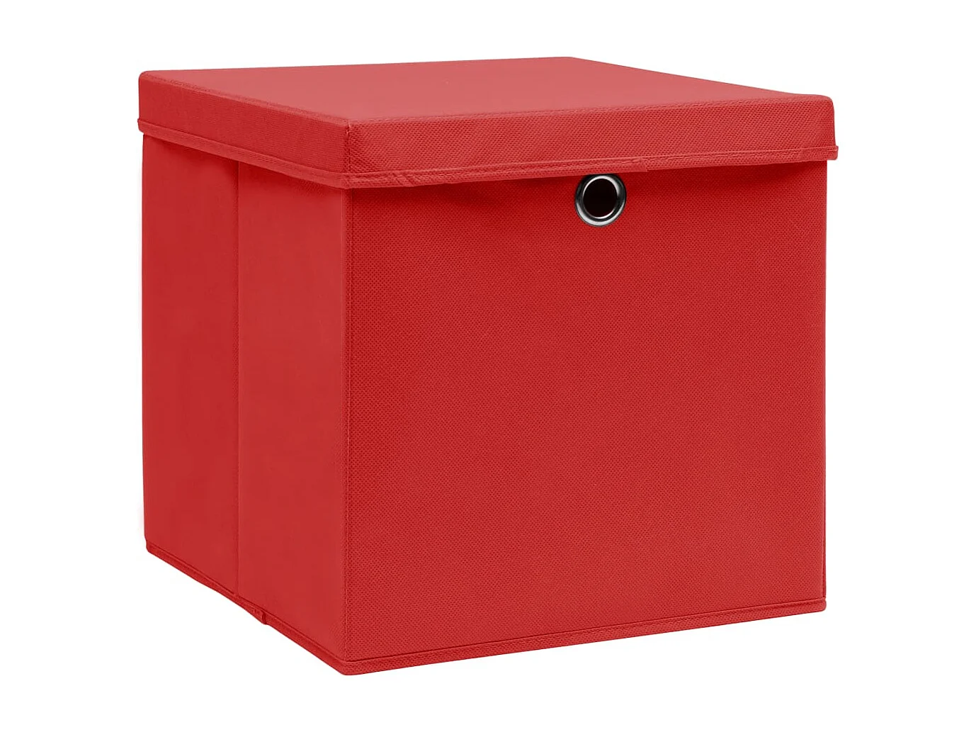 Boîtes de rangement avec couvercles 4 pcs 28x28x28 cm Rouge