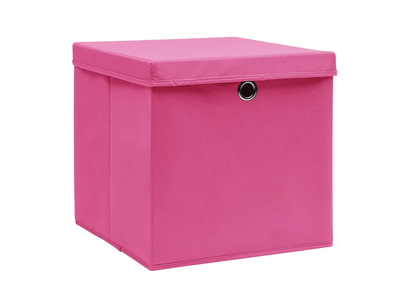 Boîtes de rangement avec couvercles 10pcs Rose 32x32x32cm Tissu