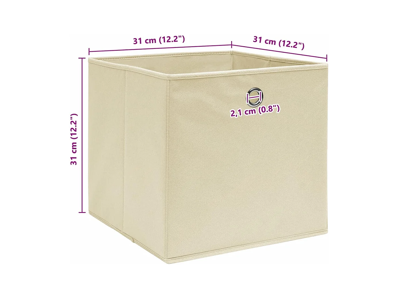 Opbergdozen 4 stuks Crème 32x32x32 cm Stof