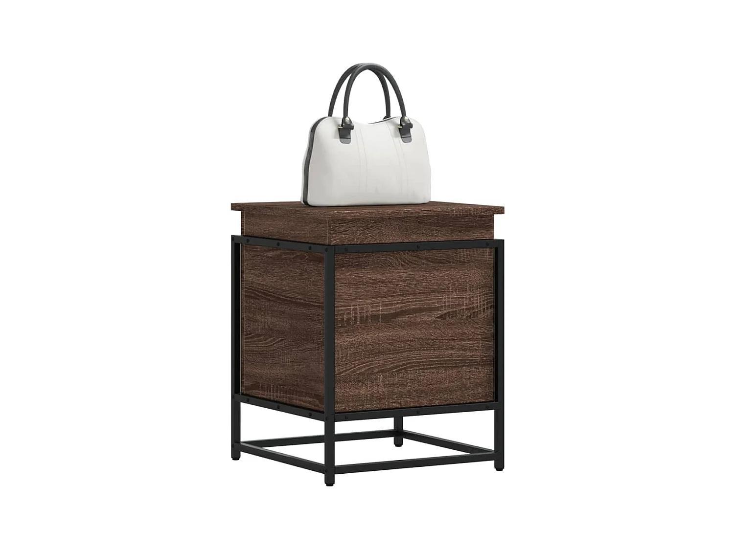 Boîte de rangement avec couvercle chêne marron bois ingénierie