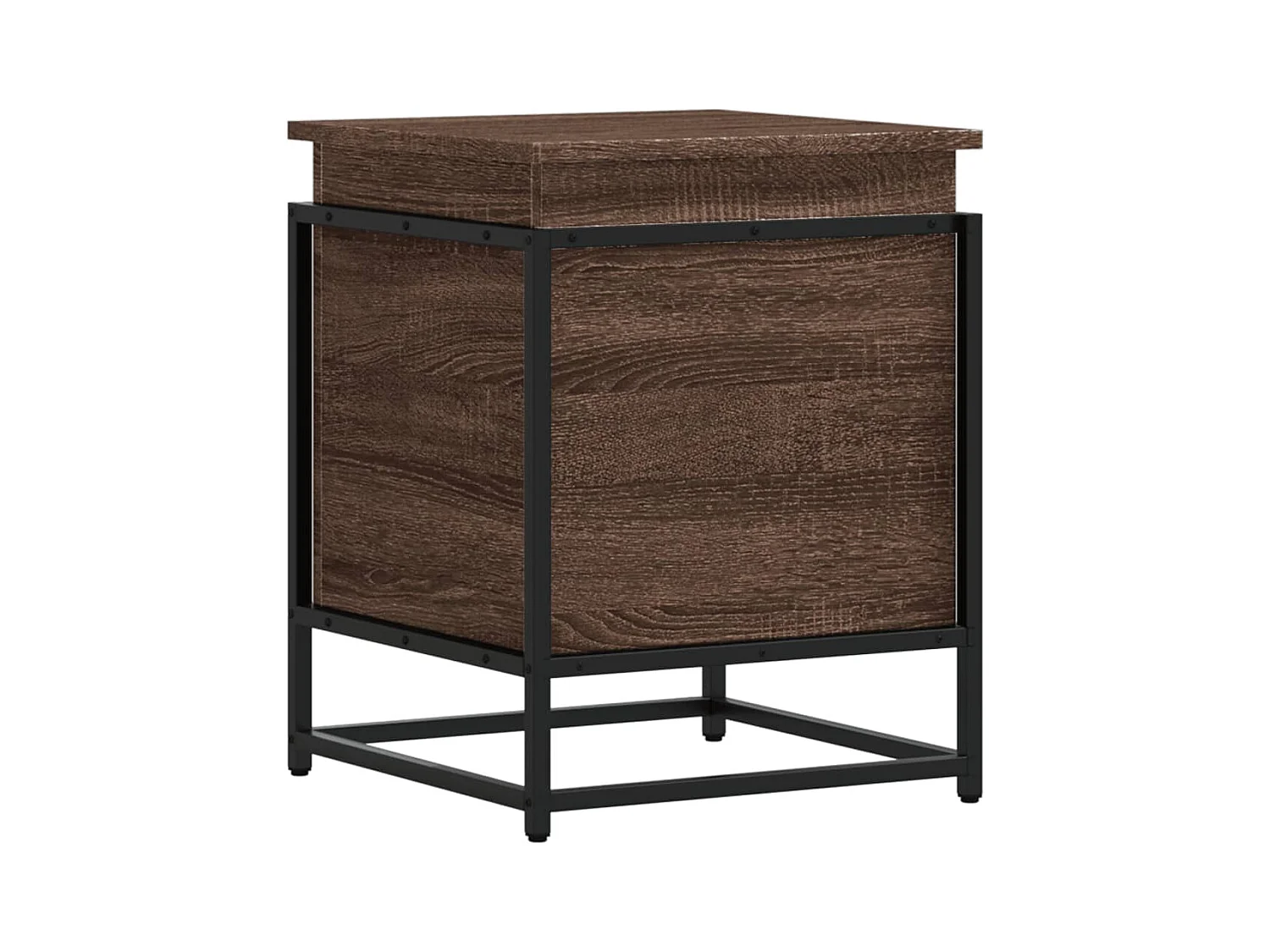 Boîte de rangement avec couvercle chêne marron bois ingénierie