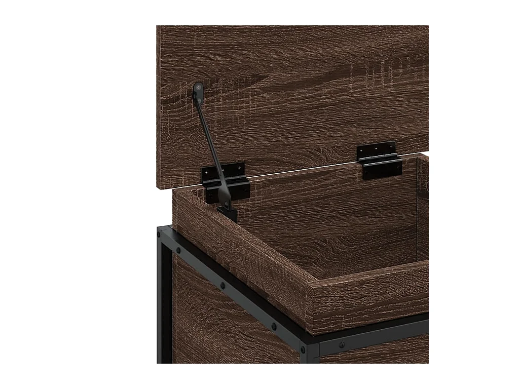 Boîte de rangement avec couvercle chêne marron bois ingénierie
