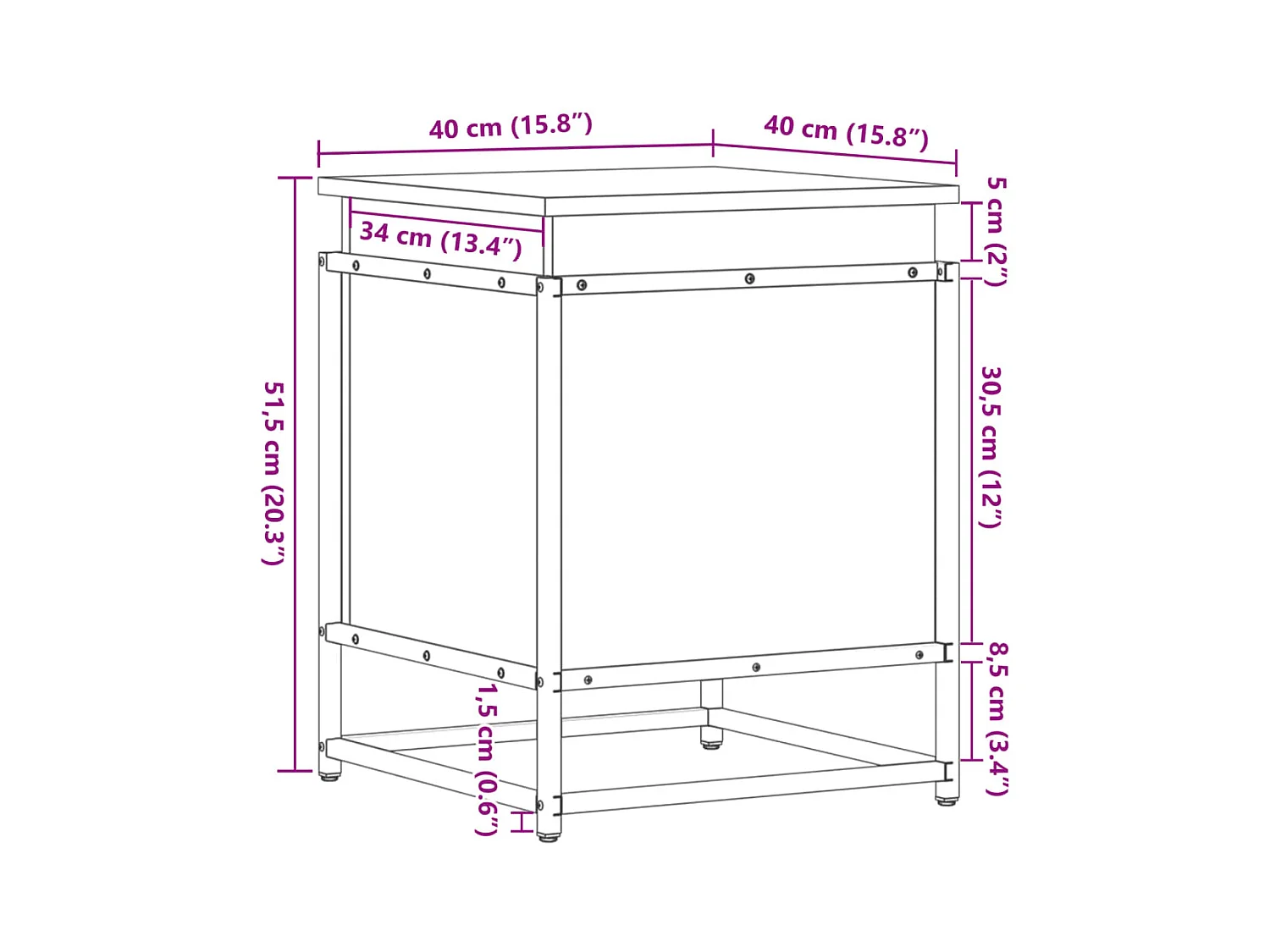 Boîte de rangement avec couvercle chêne marron bois ingénierie