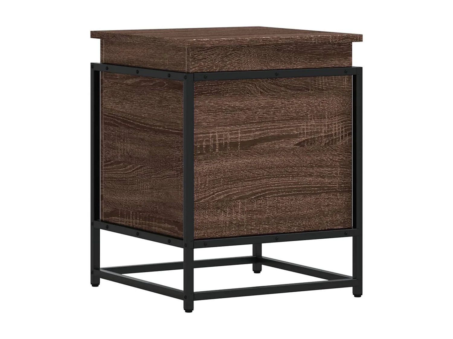 Boîte de rangement avec couvercle chêne marron bois ingénierie