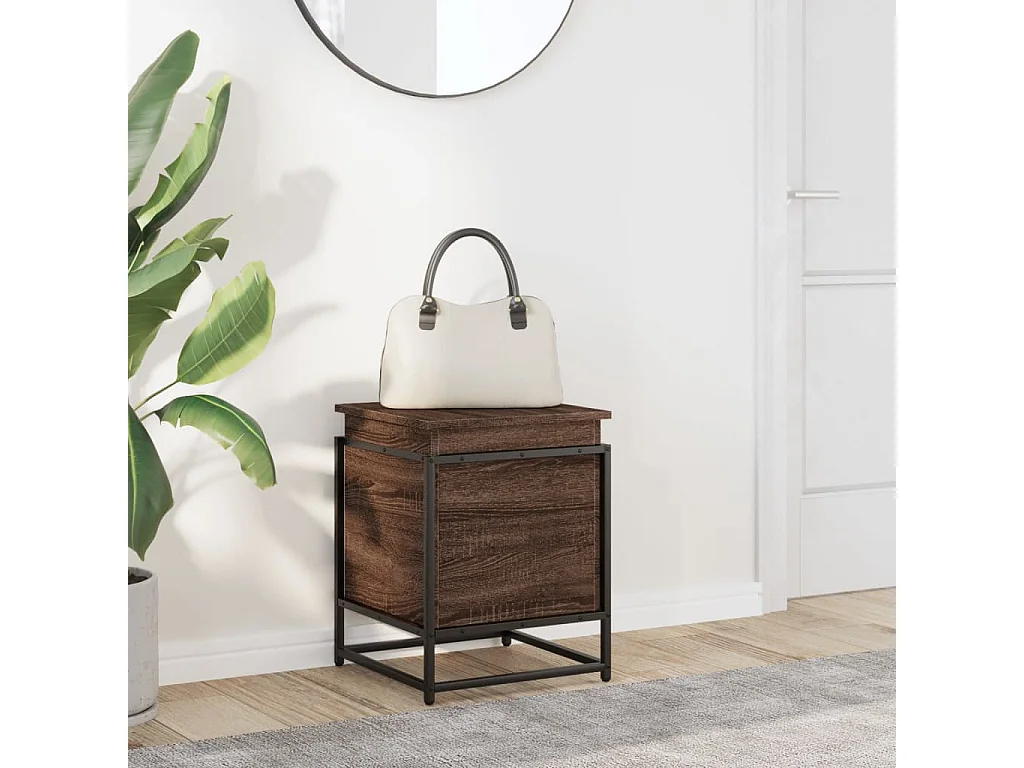 Boîte de rangement avec couvercle chêne marron bois ingénierie