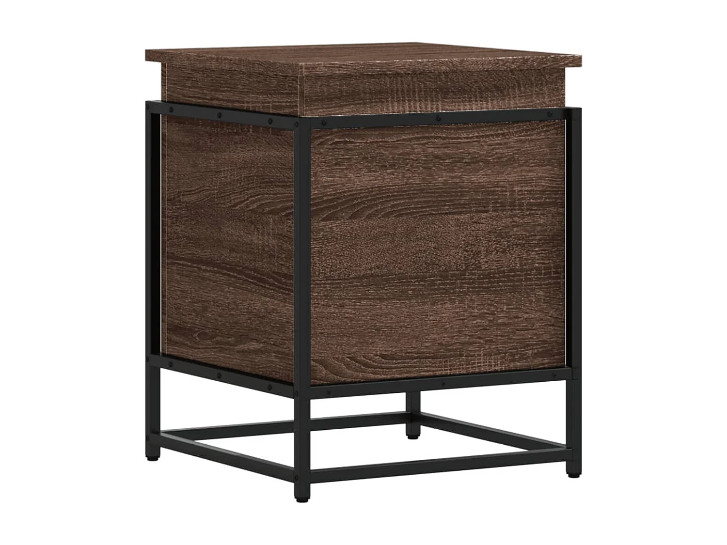 Boîte de rangement avec couvercle chêne marron bois ingénierie