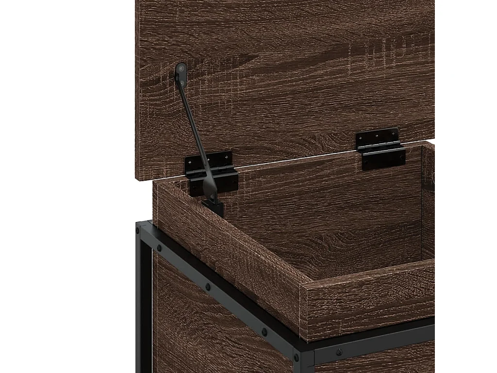 Boîte de rangement avec couvercle chêne marron bois ingénierie