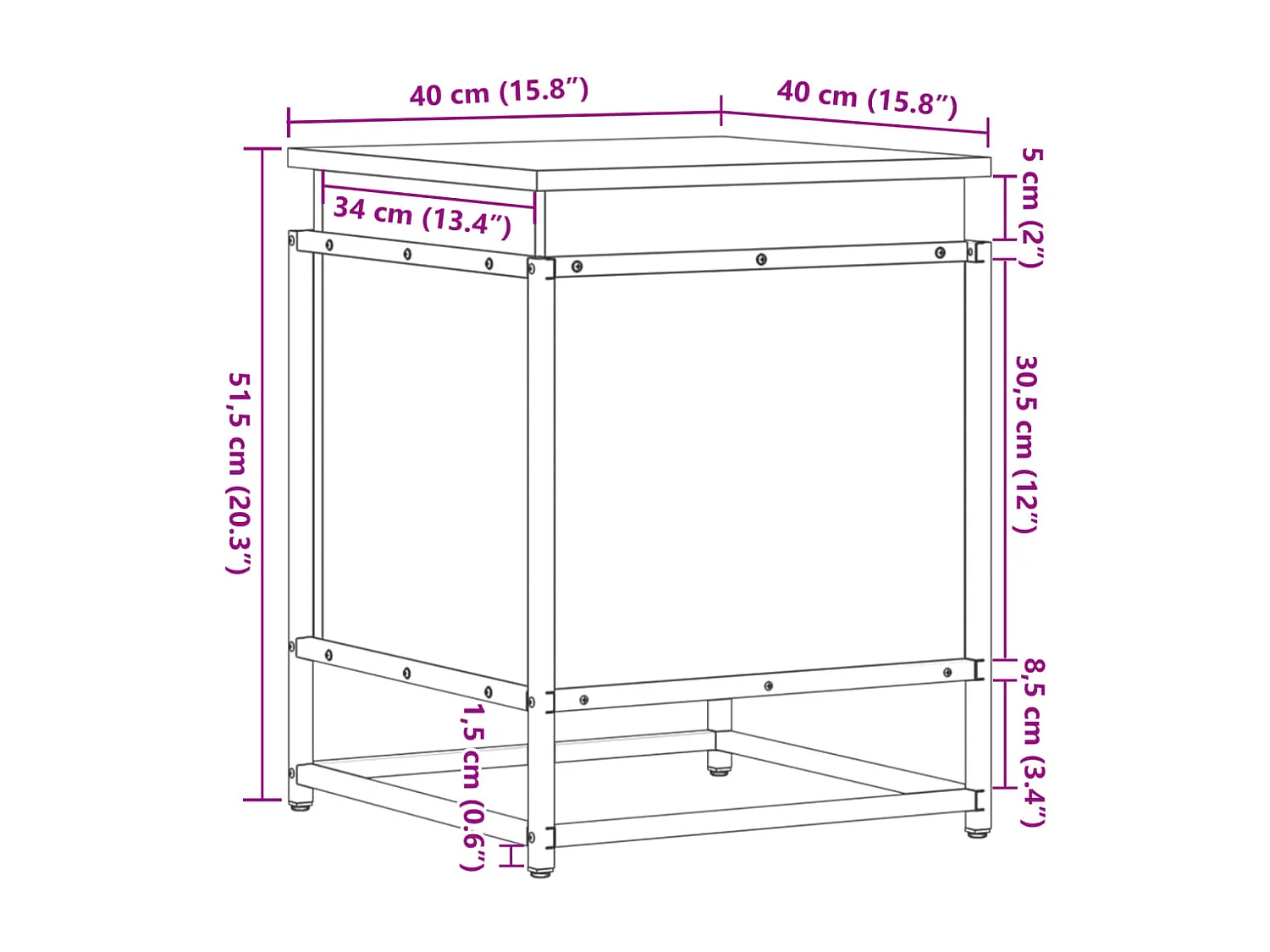 Boîte de rangement avec couvercle chêne marron bois ingénierie
