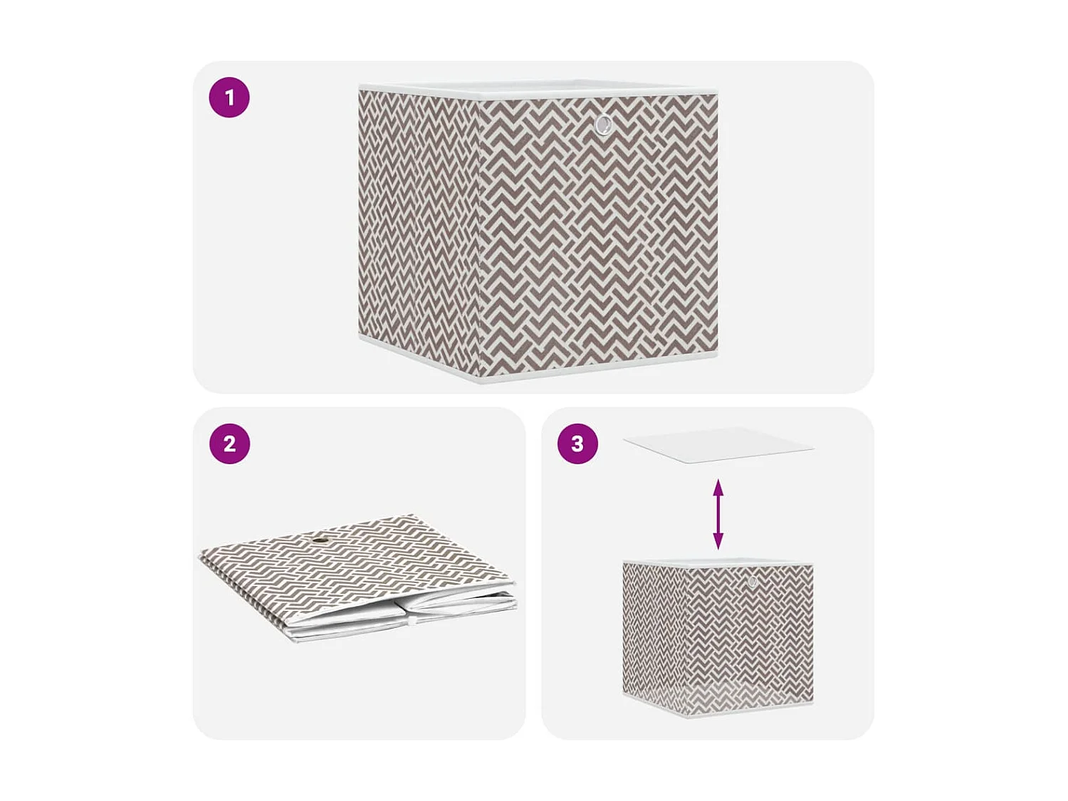 Boîtes de rangement pliables 4 pcs 32x32x32 cm tissu intissé