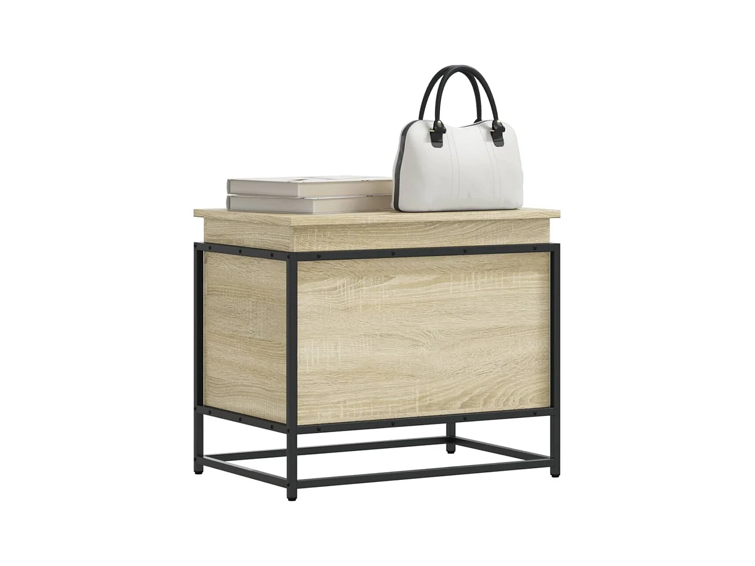 Boîte de rangement avec couvercle chêne sonoma bois ingénierie