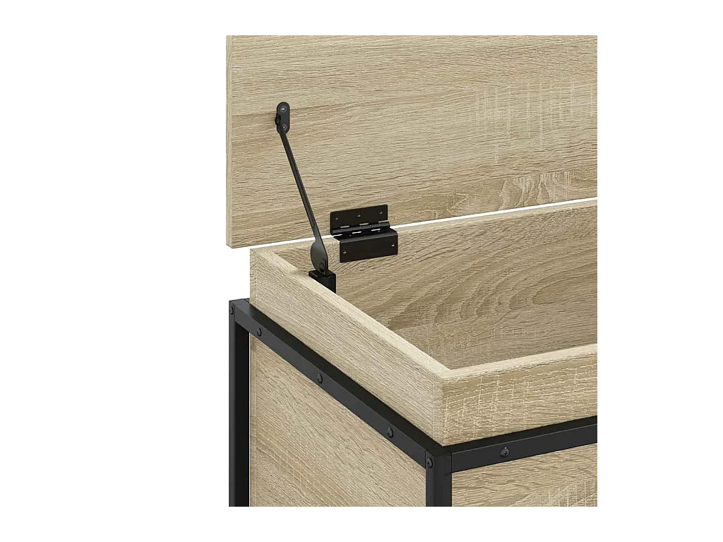 Boîte de rangement avec couvercle chêne sonoma bois ingénierie
