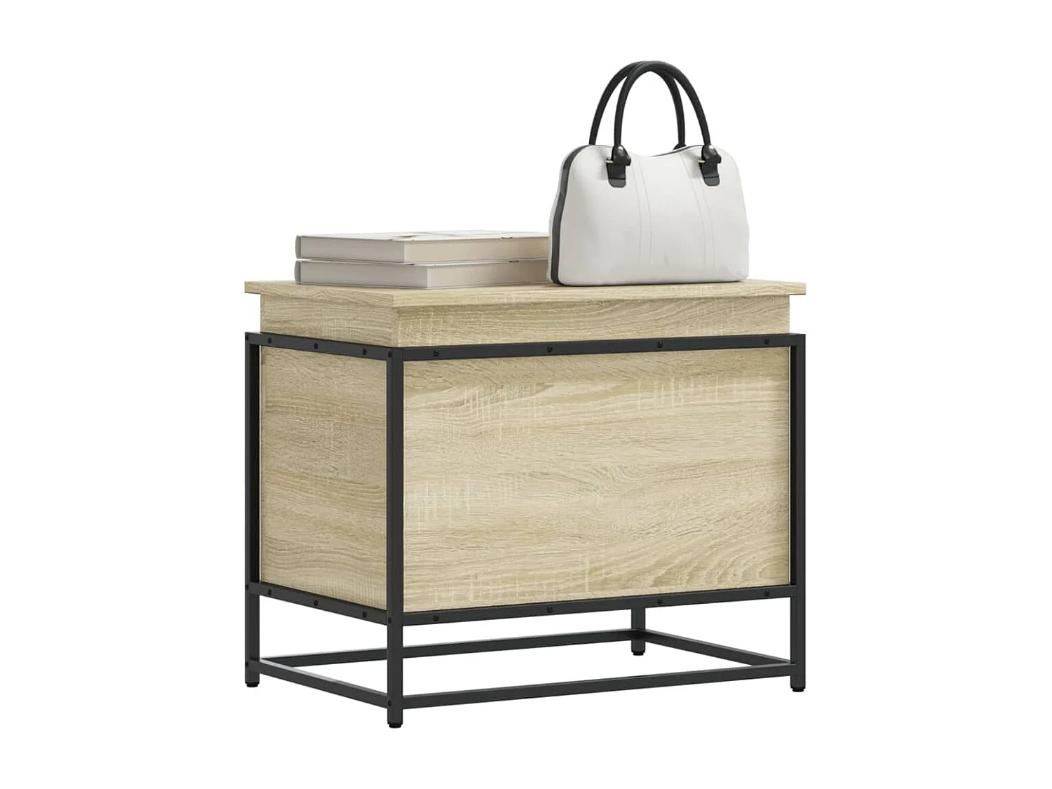 Boîte de rangement avec couvercle chêne sonoma bois ingénierie